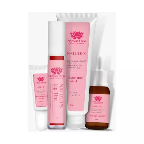 Kit Natulips con Regenerador + Tinte de Labios + Exfoliante + Sérum