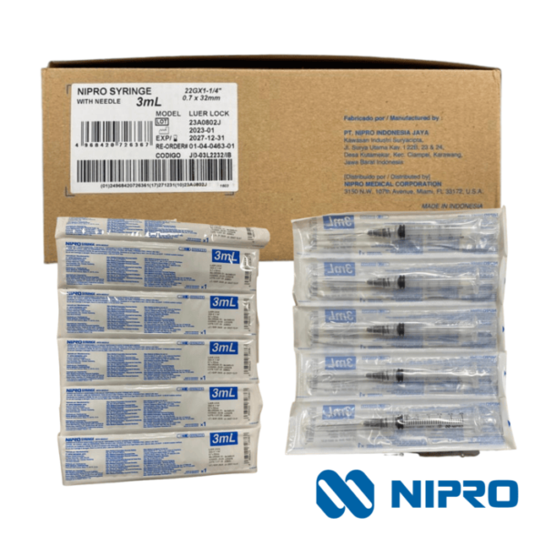 Jeringa 3ml 22x32mm con aguja NIPRO