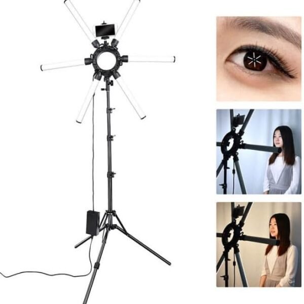 LAMPARA ESTRELLA Lámpara LED profesional AL-120X de 6 brazos 120 W