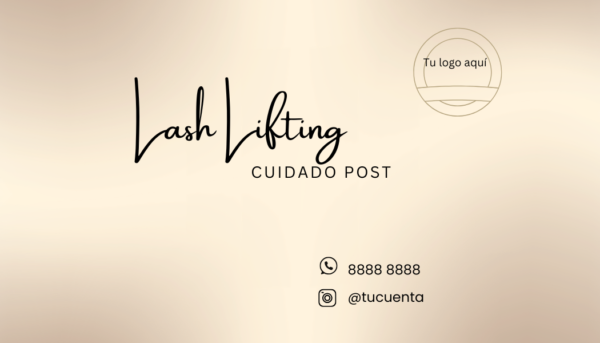 Tarjeta personalizable Cuidado Posterior del Lifting de Pestañas