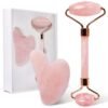Kit rodillo + gua sha cuarzo rosa