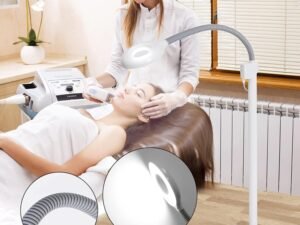 lampara blanca Lámpara de pie con lupa LED