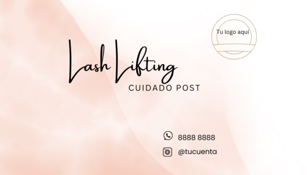 Tarjeta personalizable Cuidado Posterior del Lifting de Pestañas