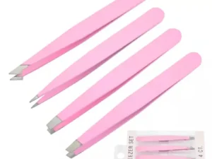 pinzas rosadas Kit de pinzas para cejas 4 piezas