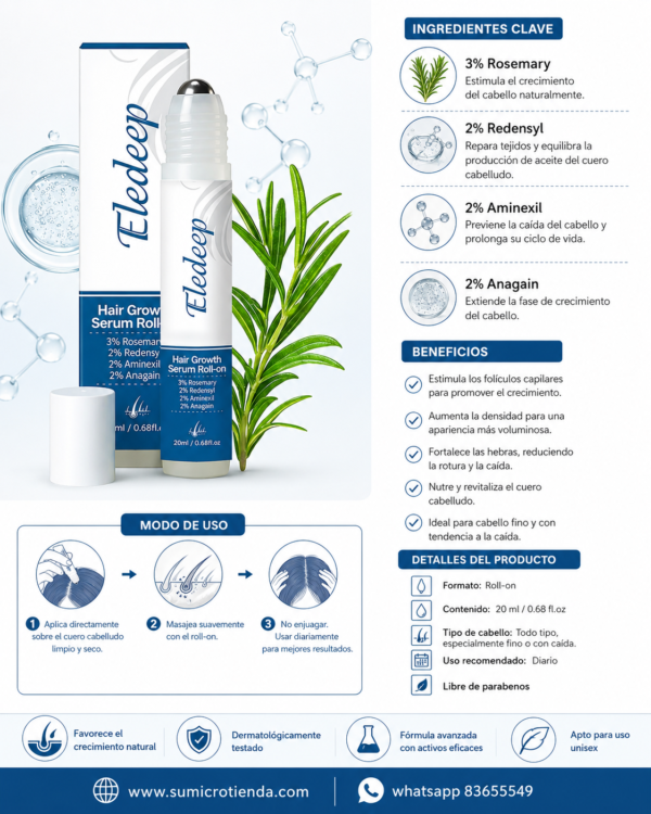 SERUM ROLL ON Suero para el Crecimiento del Cabello en Roll-on