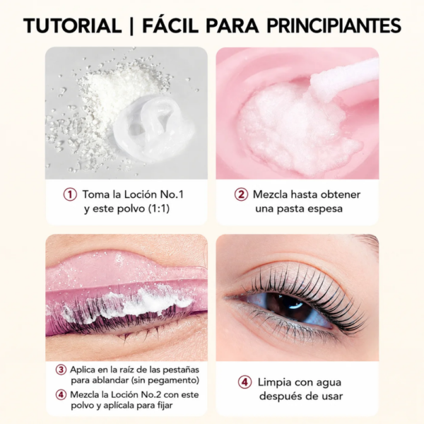 IT72002 Lami Mix Powder ICONSIGN 2.5 g aplicacion Lami Mix Powder ICONSIGN 2.5 g – Polvo Espesante para Lifting