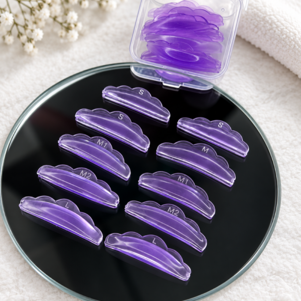 moldes supersoft morados Moldes Super Soft Autoadherentes para Lash Lifting – 5 Tallas