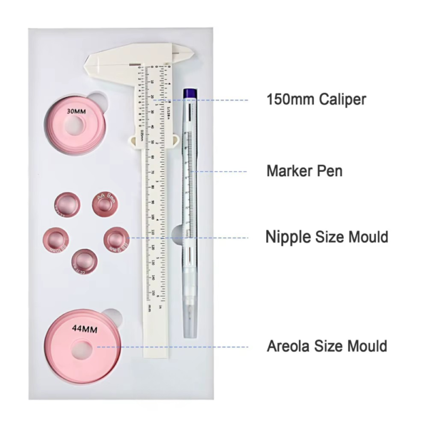 kit diseño areola contenido Kit de Medición y Diseño de Areola para Micropigmentación 3D